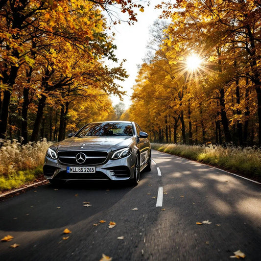 Mercedes Classe E W212 E220 CDI grise sur route