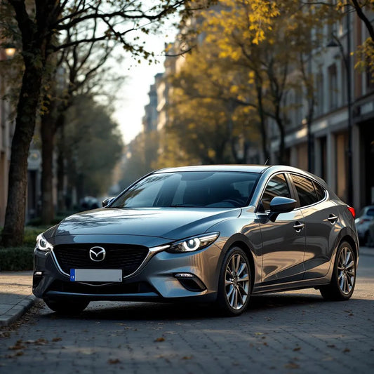 Mazda3 BM Diesel 2.2 150 grise vue 3/4 avant