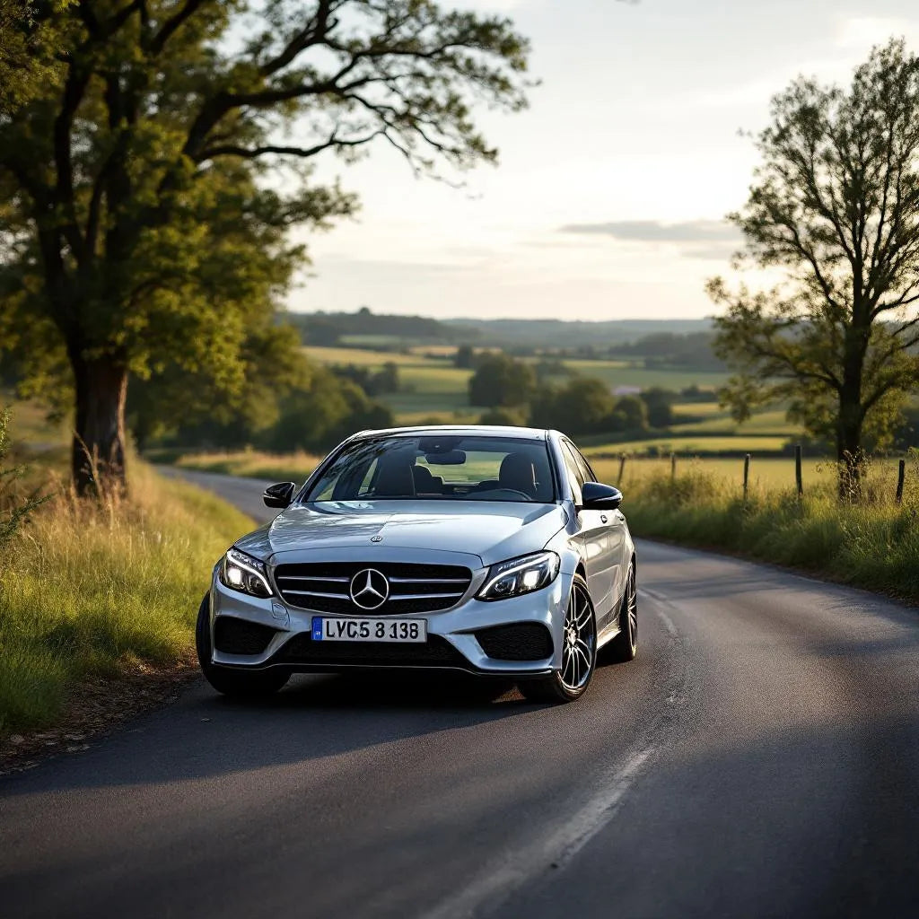 Mercedes Classe C W203 Diesel C220 CDI garée sur une route
