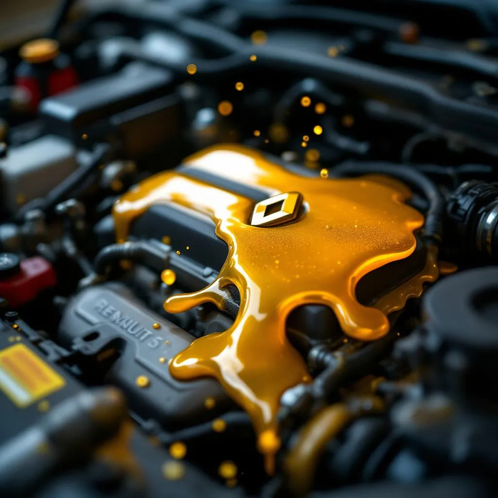 Position précise de la jauge d'huile sur une Renault Clio 5 dans le bloc moteur