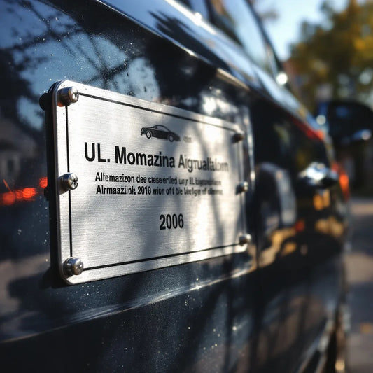 plaque immatriculation allemande sur une voiture moderne en extérieur