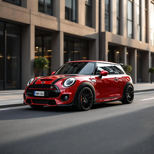 Mini John Cooper Works électrique garée en ville