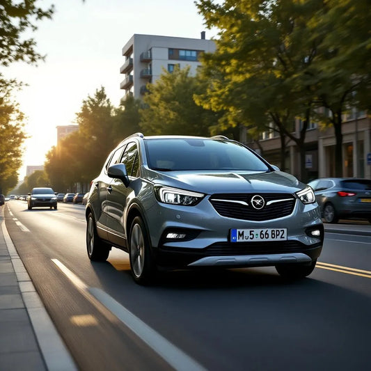 Opel Mokka X Essence 1.4 Turbo 140 garée sur route urbaine