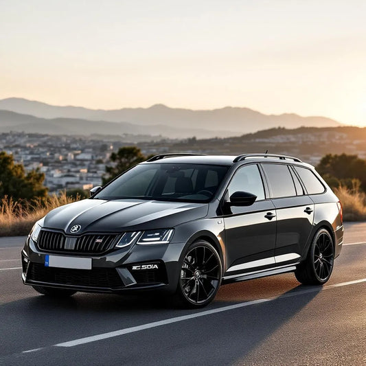 Vue avant d'une SKODA Octavia RS Combi restylée 2024