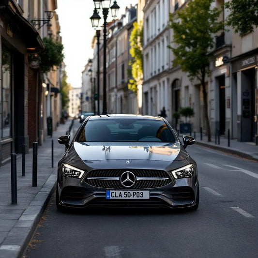 Mercedes CLA C117 Diesel 200 CDI grise en ville