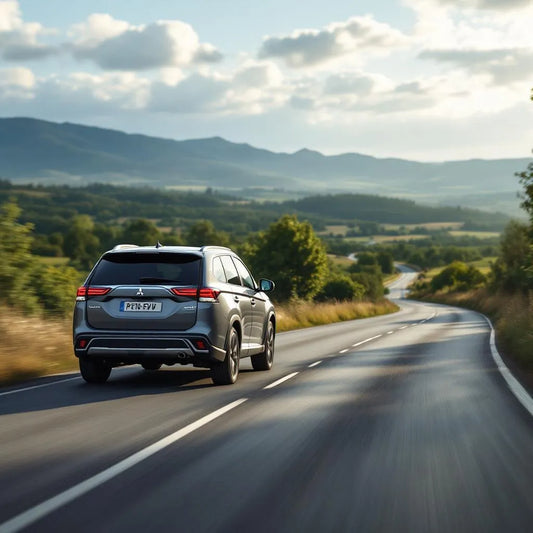 Mitsubishi Outlander PHEV Hybride 200 sur route de campagne