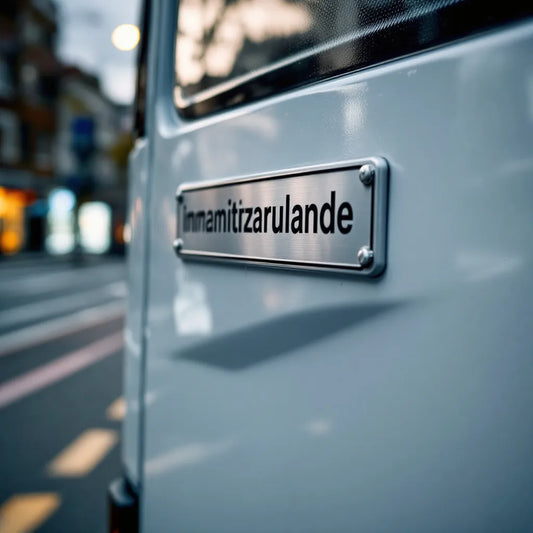 Plaque immatriculation allemande fixée sur une voiture moderne en extérieur