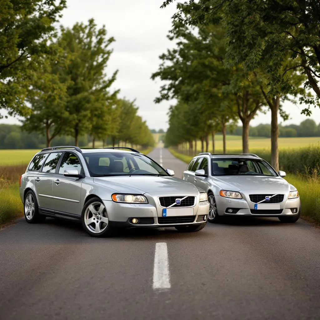 Volvo S40 et V50 Diesel garées côte à côte