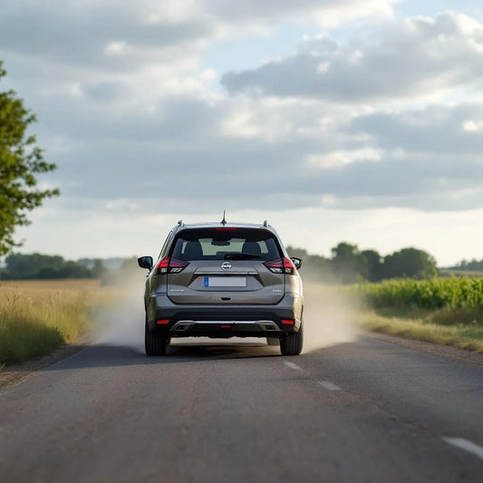 Nissan X-Trail T33 Hybride e-Power 213 garé sur route de campagne