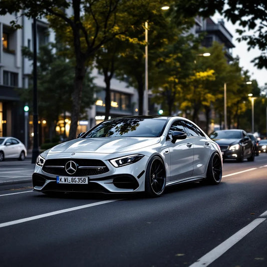 Mercedes CLS C218 350 CDI Diesel sur un boulevard urbain