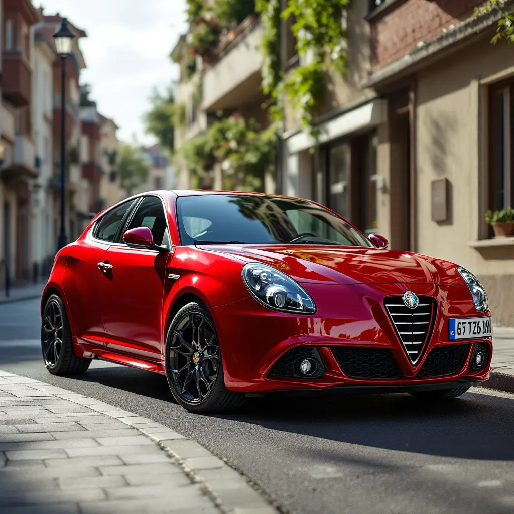 Alfa Romeo Giulietta Diesel 2.0 JTDm 170 rouge stationnée