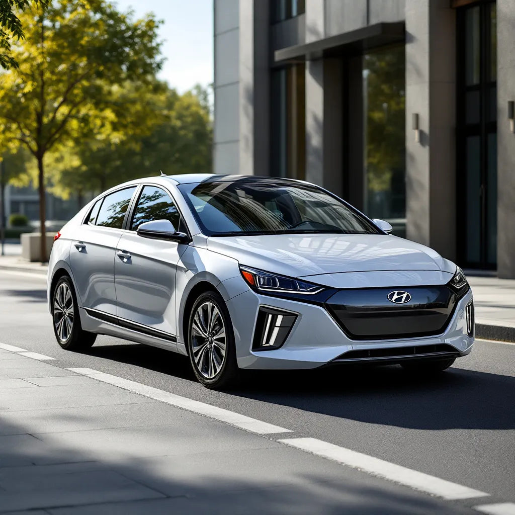 Hyundai Ioniq Hybride 1.6 garée en ville