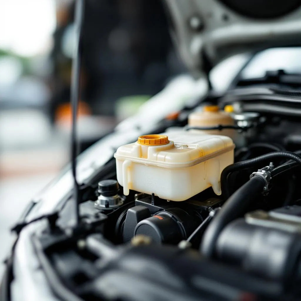 Remplissage du réservoir de liquide lave-glace sous le capot d'une voiture, démonstration technique précise