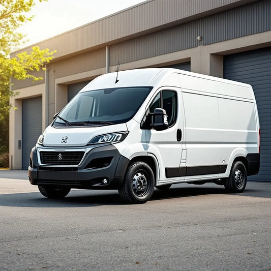 Peugeot Boxer II Diesel 2.2 HDi 120ch blanc garé devant entrepôt
