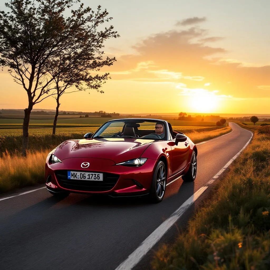 Mazda MX-5 ND Essence 2.0 184 sur route de campagne