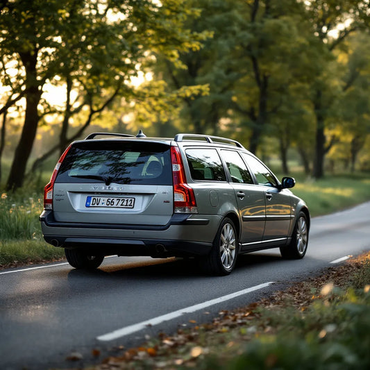 Volvo V70 III Diesel D5 2.4D 185 ch gris vue de profil