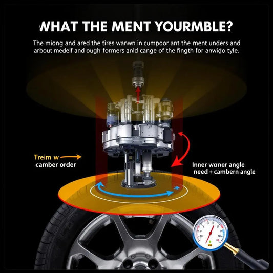 Infographic technique montrant usure pneus extérieur et intérieur avec flèches pression et carrossage