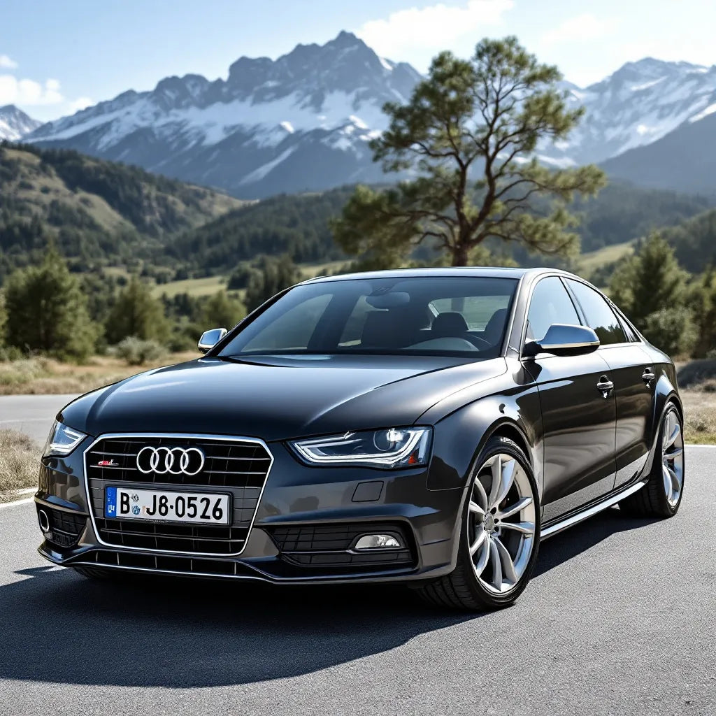 Audi A4 B8 parked in a scenic view