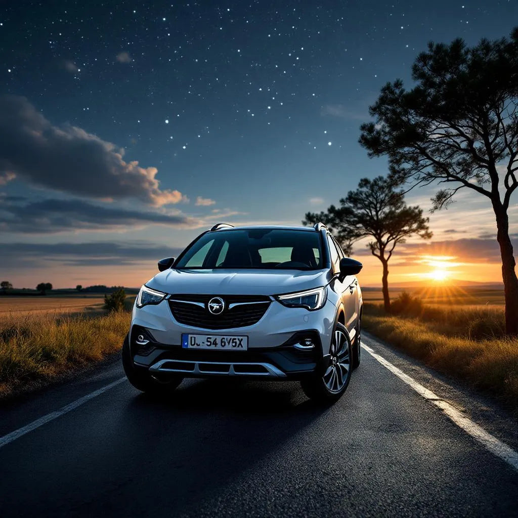 Opel Crossland X Essence 1.2 110 garée sur une route