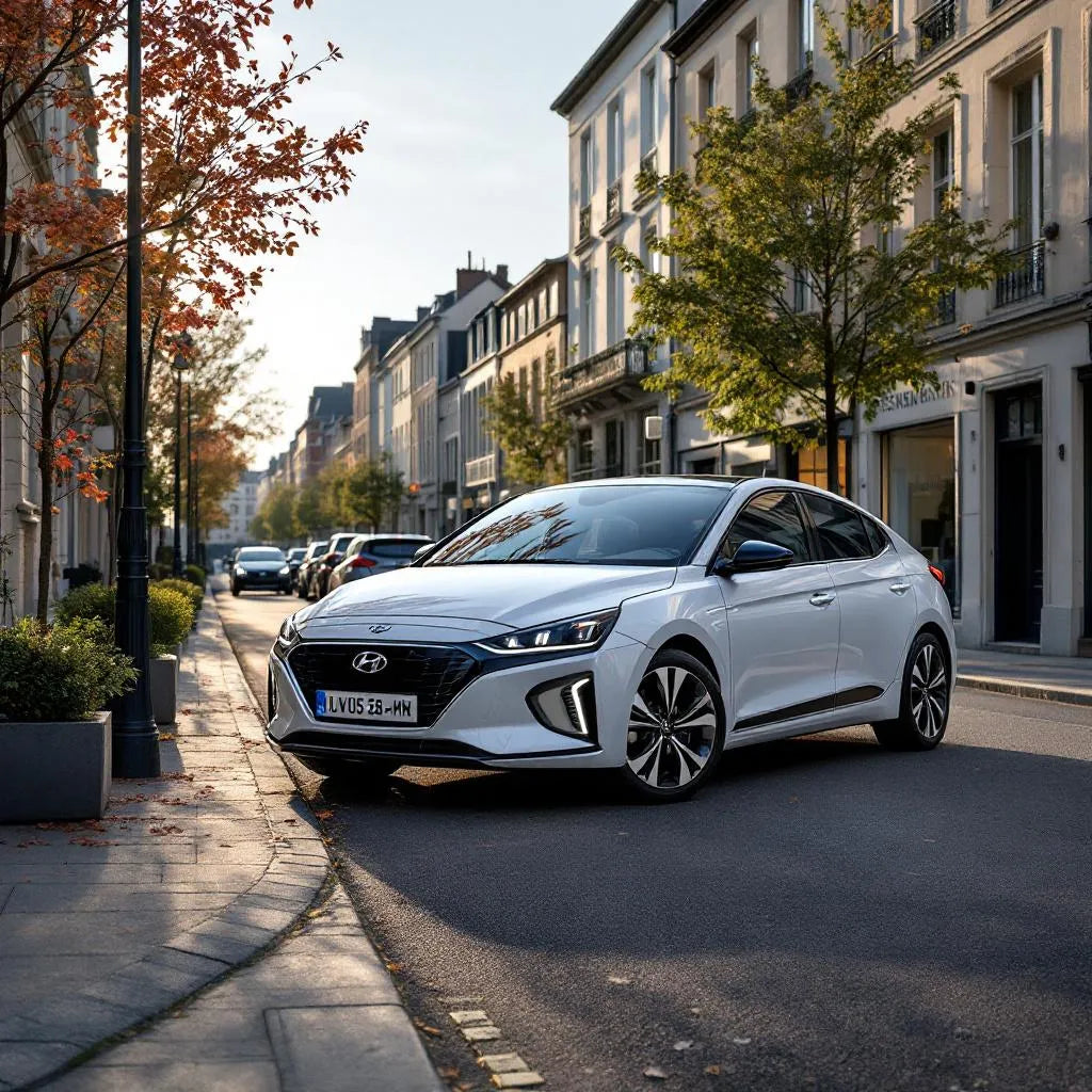 Vue de la Hyundai Ioniq Électrique 28 kWh en profil