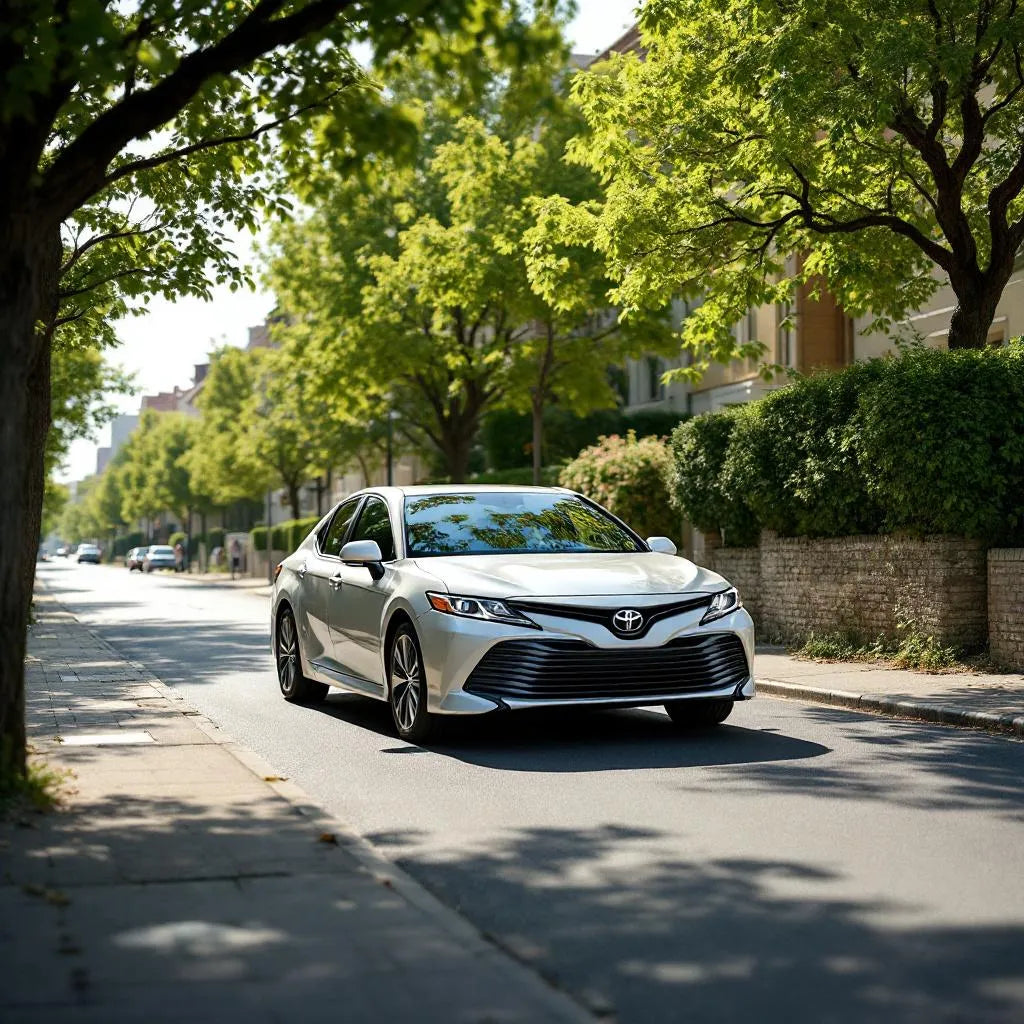 Toyota Camry XV50 Hybride garée vue extérieure