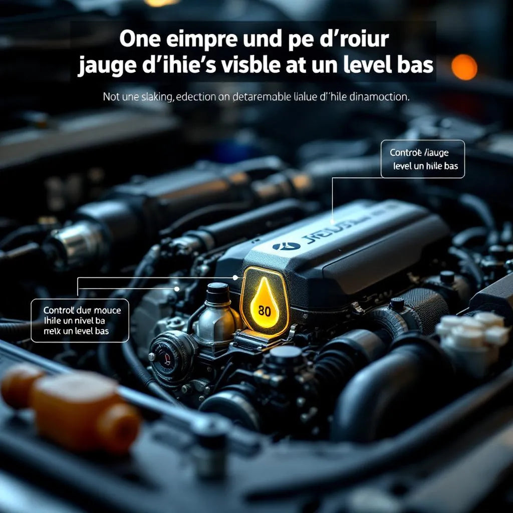 Contrôle du niveau d'huile en dessous du minimum dans un moteur de voiture