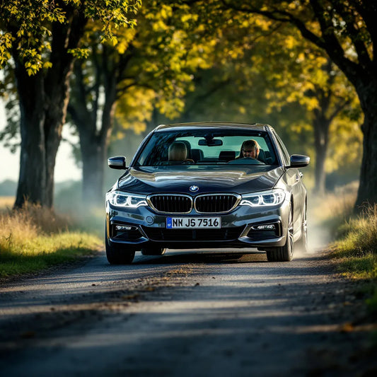 BMW Série 5 F10 525d garée sur route