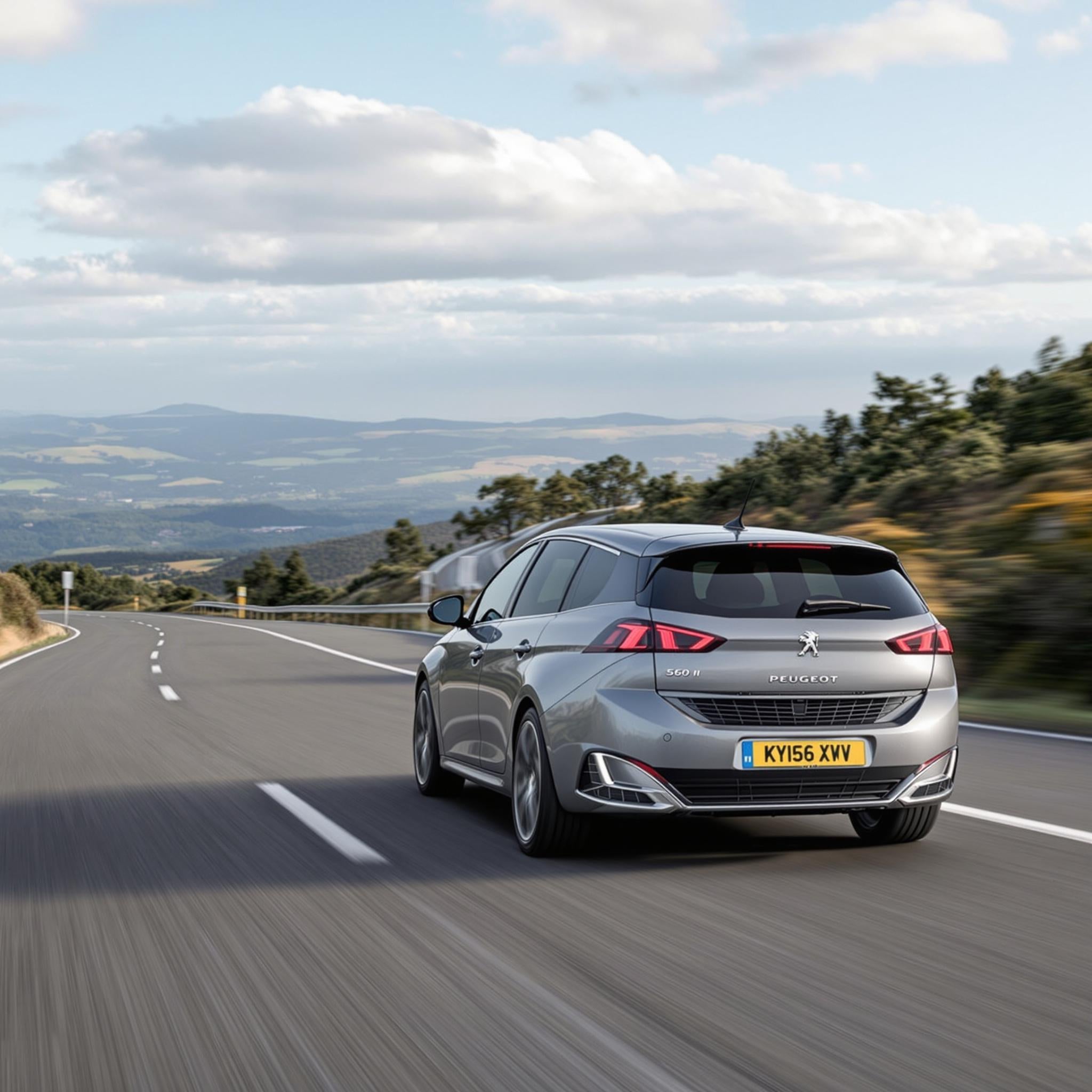 Peugeot 308 II Essence 1.2 PureTech on a road