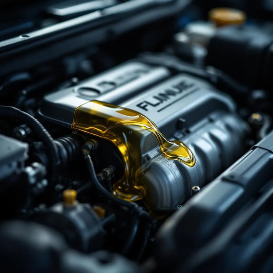 Jauge d'huile sur moteur Dacia Sandero avec mise en évidence claire