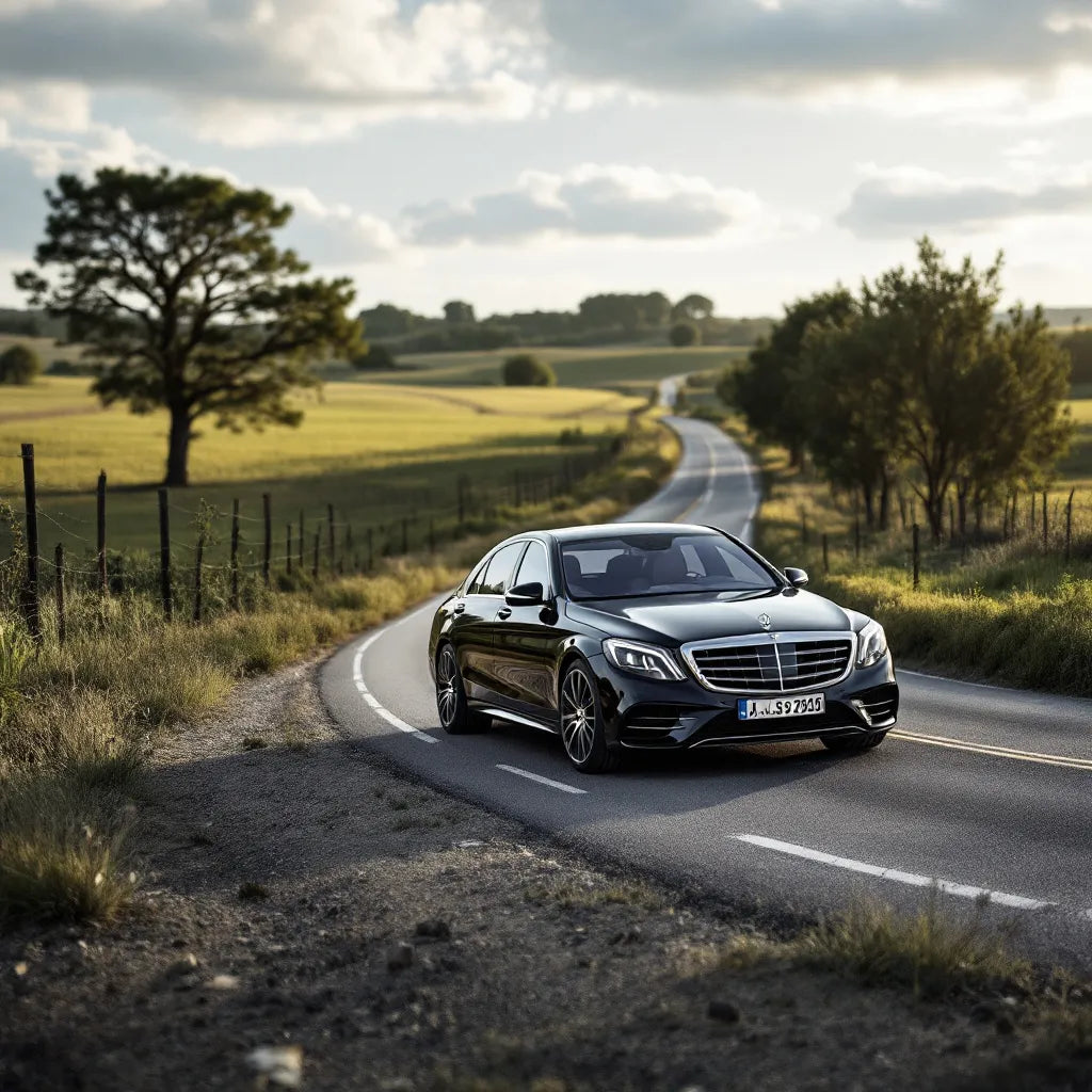 Mercedes Classe S W221 S320 CDI noire sur une route