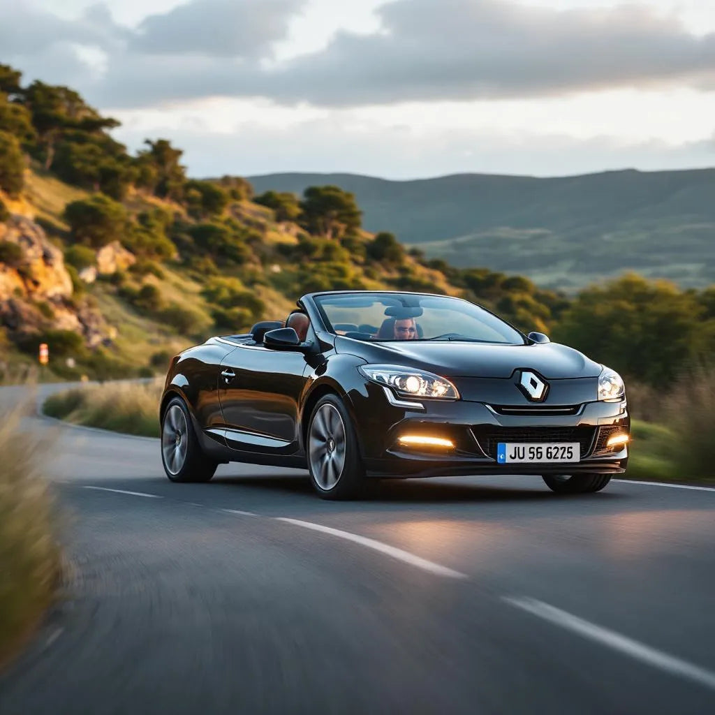 Renault Mégane II CC Diesel 1.9 dCi 130ch cabriolet sur route côtière