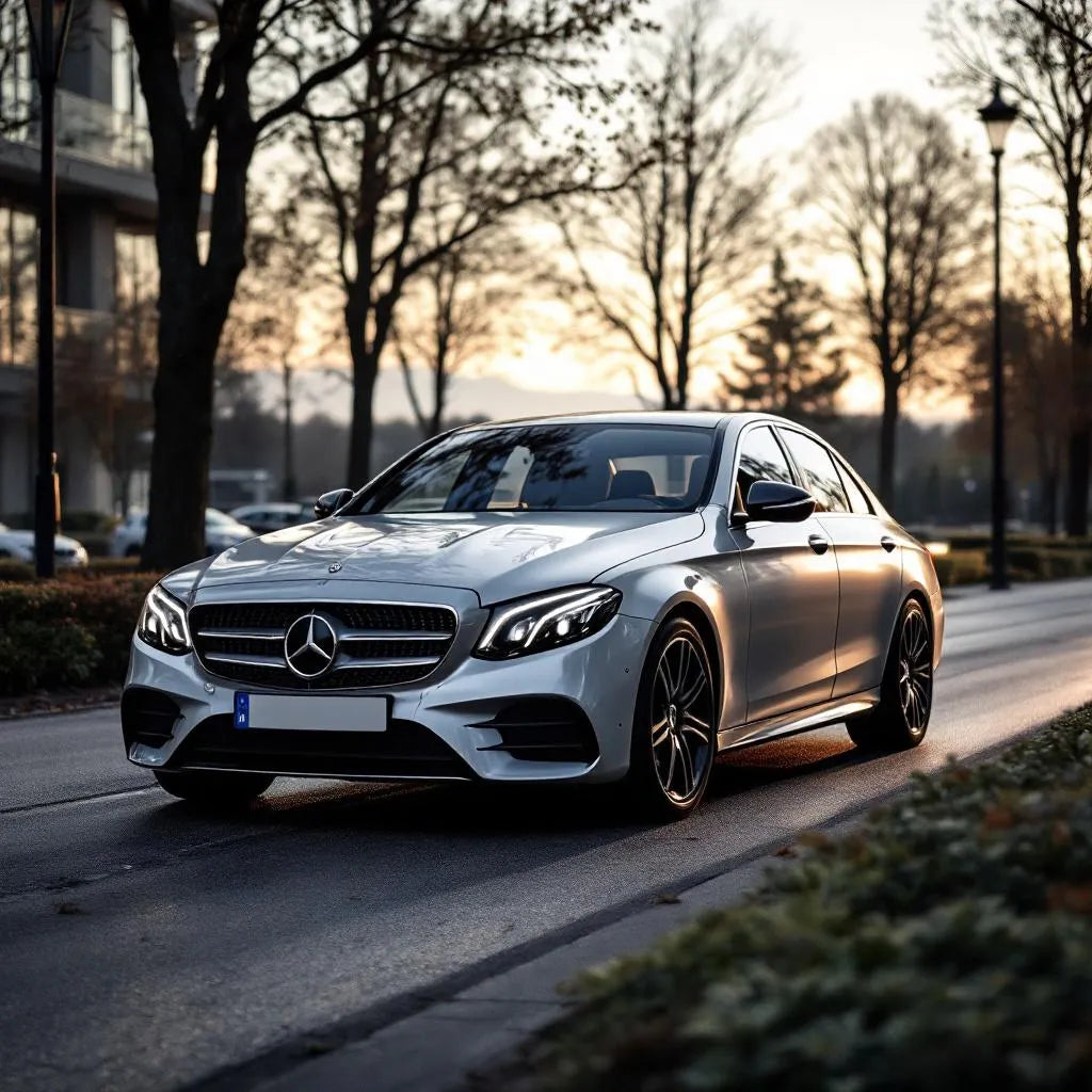 Vue avant de la Mercedes Classe E W213 E220d Diesel