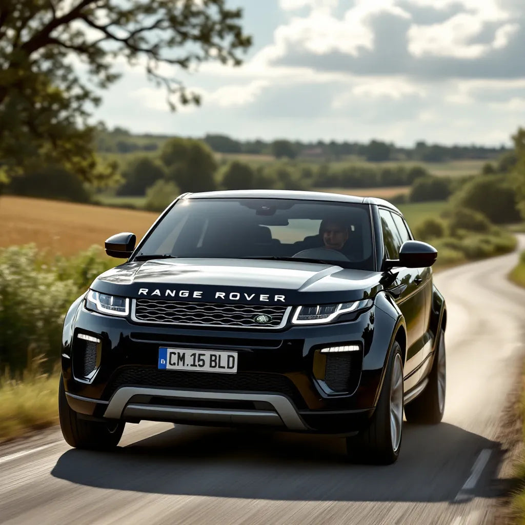 Range Rover Evoque L538 garé sur une route de campagne