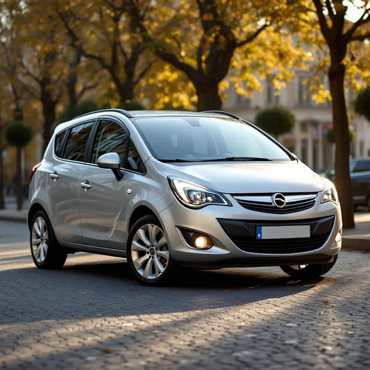 Opel Meriva B Diesel 1.3 CDTI 95ch argentée vue trois quarts