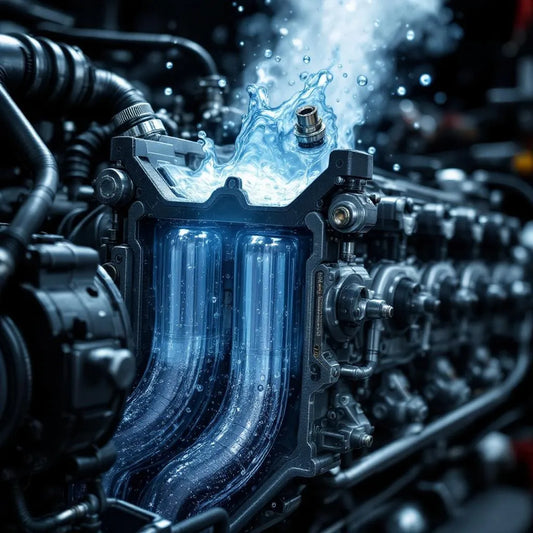 Coupe moteur montrant bocal de liquide de refroidissement chaud sous pression