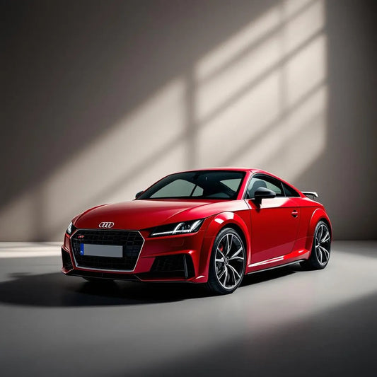 Vue avant d’une Audi TT 1.8T 180ch rouge