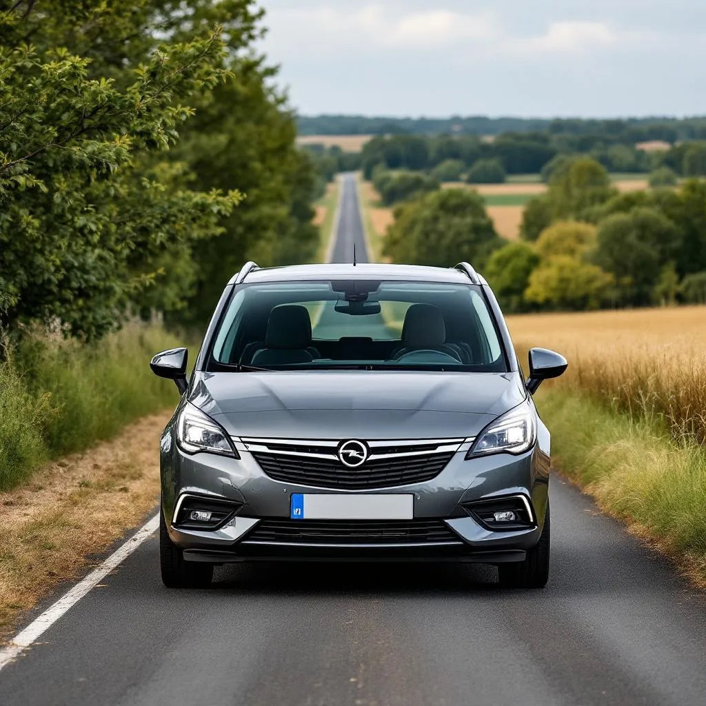 Opel Zafira B 1.9 CDTI garée sur une route de campagne