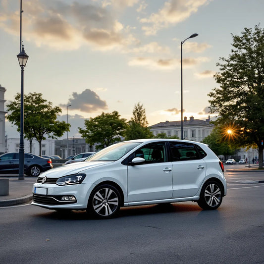 Volkswagen Polo V Diesel 1.6 TDI blanche sur route