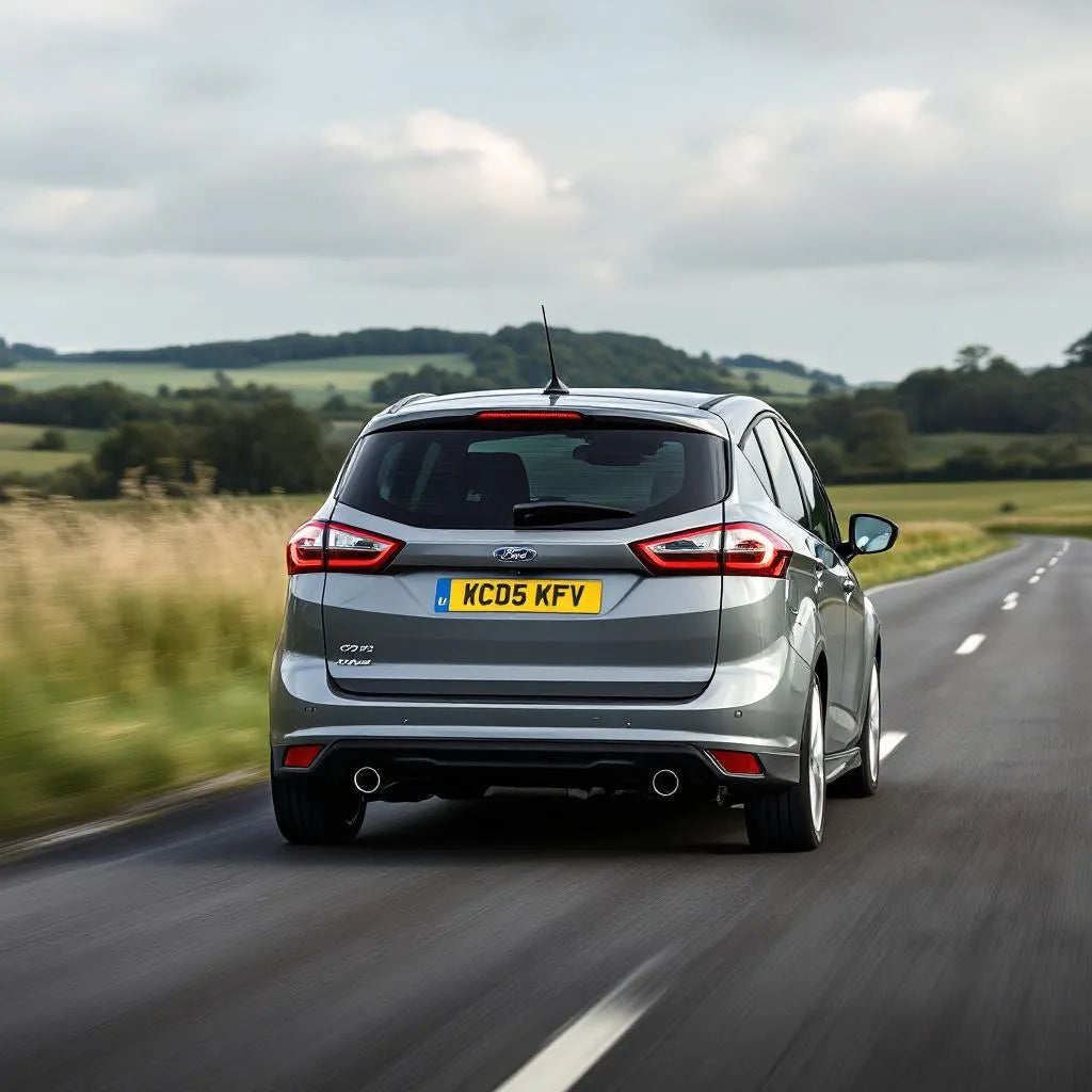 Ford C-Max II Diesel 1.6 TDCi 115ch gris métallisé sur route