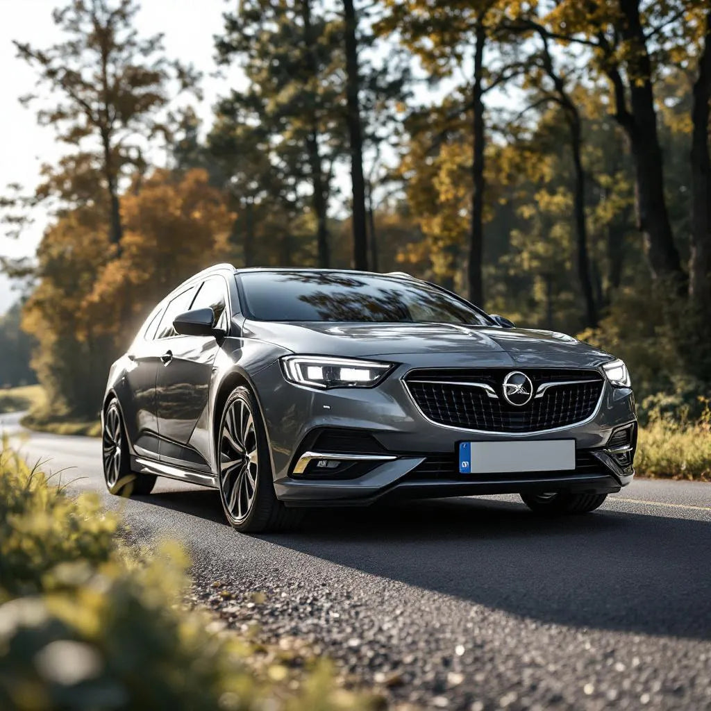 Opel Insignia B 2.0 CDTI 170 grise sur route panoramique