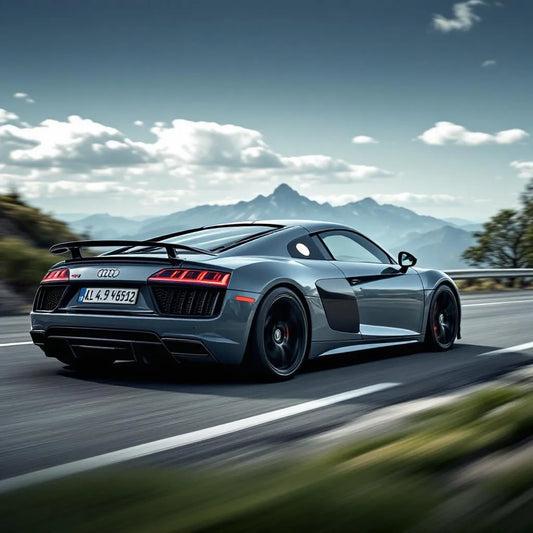 Audi R8 (I) 4.2 FSI V8 grise vue latérale