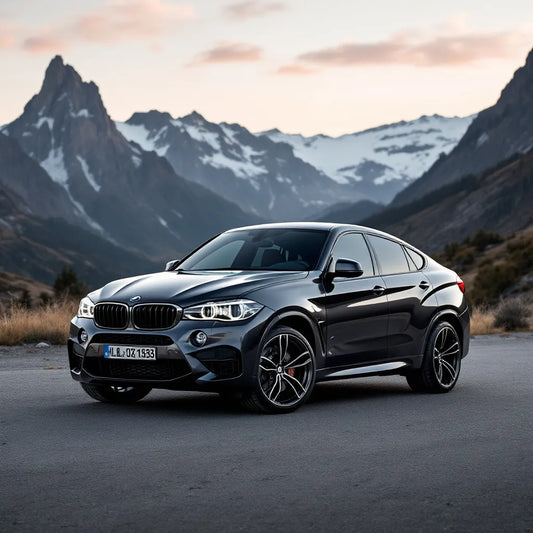 BMW X6 Diesel with a mountain view