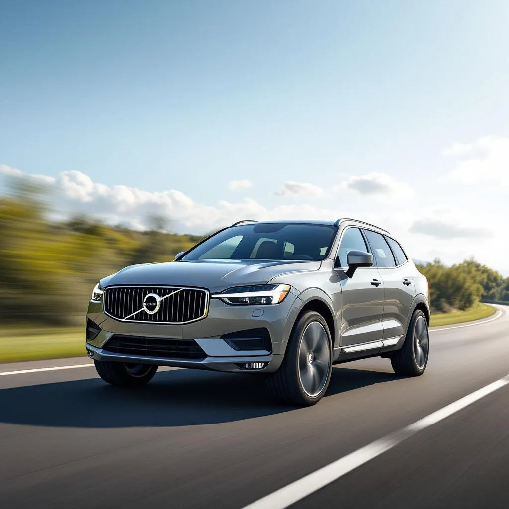 Volvo XC60 D5 205ch gris métallisé sur route