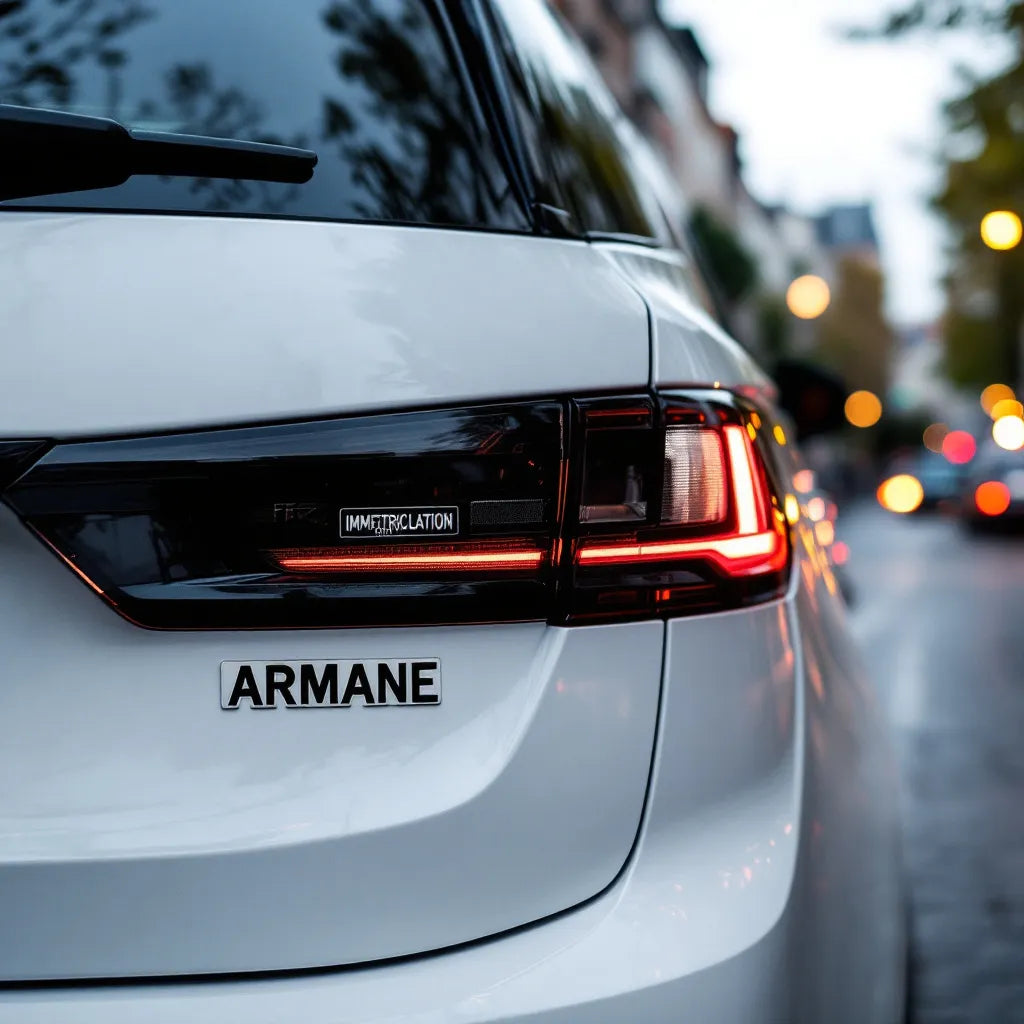 Voiture allemande avec plaque immatriculation allemande visible à l'arrière