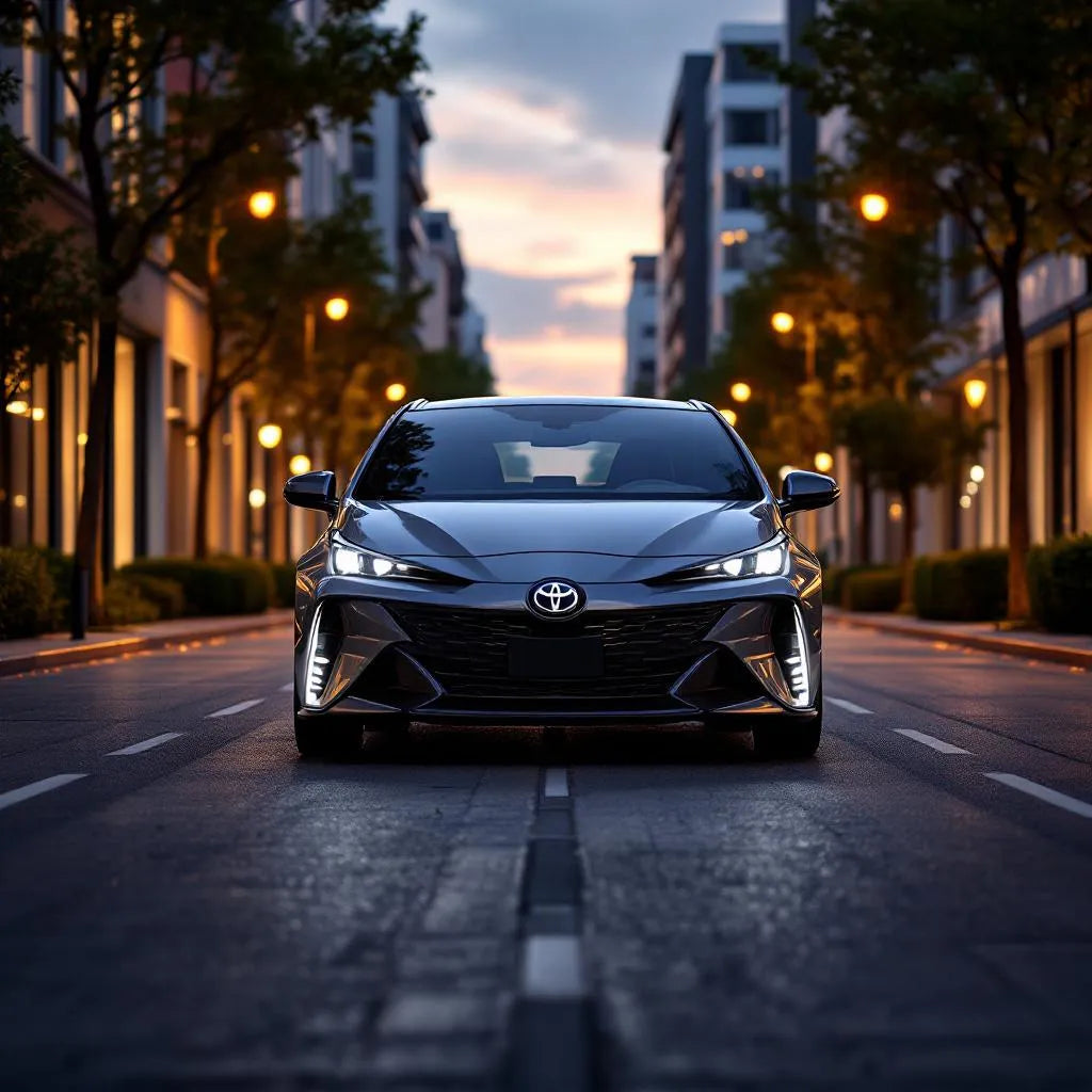 Toyota Prius II Hybride 1.5 HSD grise en ville