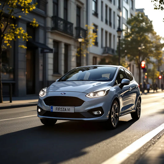 Ford Fiesta VI Diesel 1.4 TDCi 70ch vue trois-quarts avant