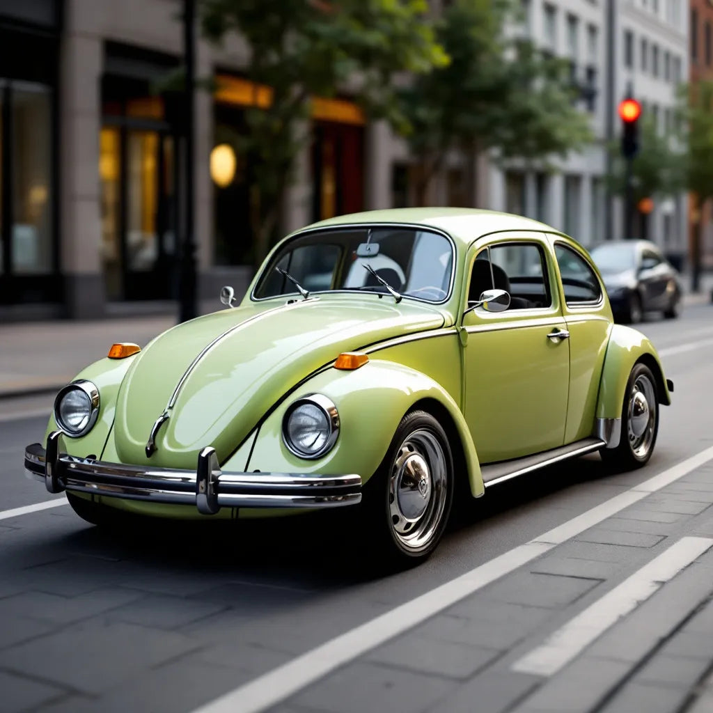 Vue de la Volkswagen Beetle II en ville