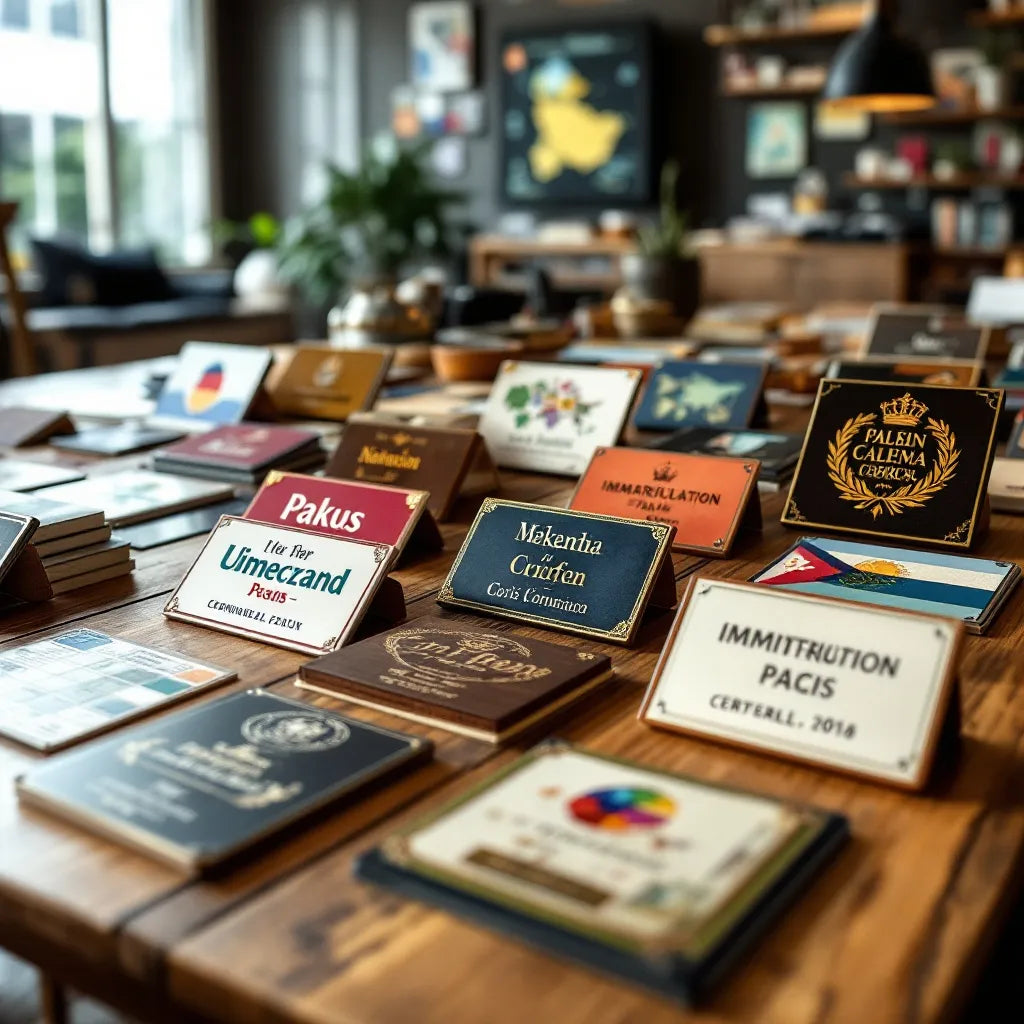 Collection de plaques immatriculation par pays illustrant divers designs et styles internationaux