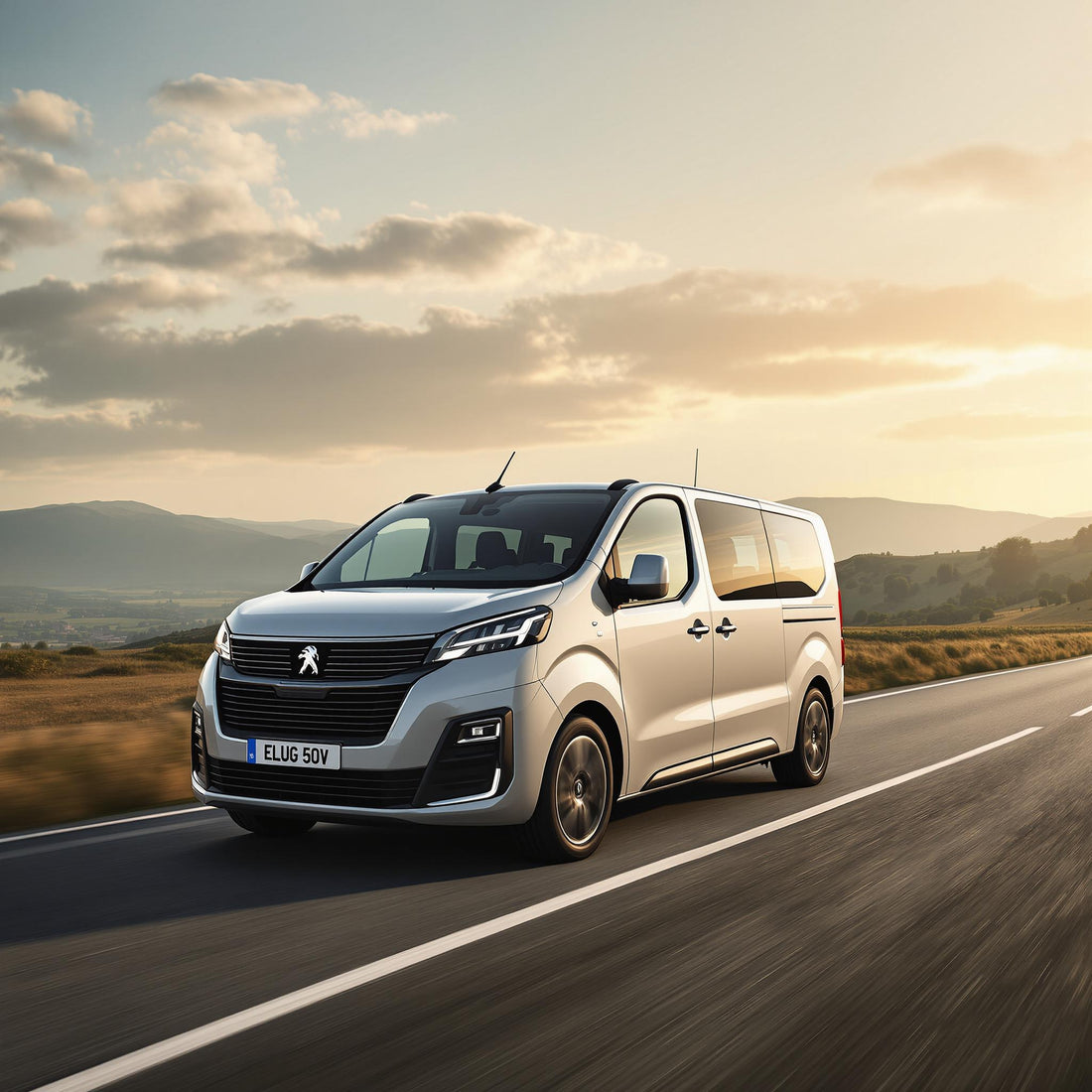 Peugeot Traveller on a scenic road