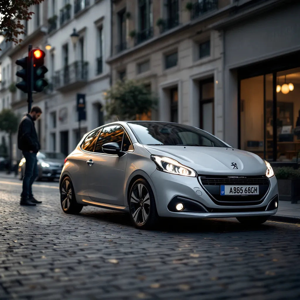 Peugeot 208 I HDi 68ch garée en milieu urbain